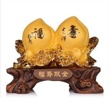 金泰宏 福寿双全 寿桃摆件