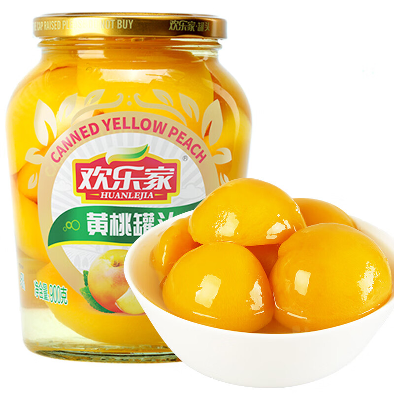 欢乐家 黄桃罐头900g