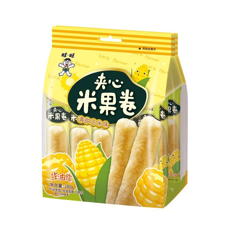 旺旺 玉米味夹心米果卷180g