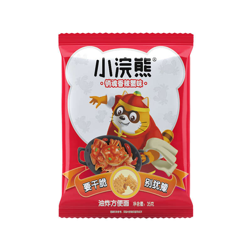 统一 小浣熊 销魂香辣蟹味干脆面35g