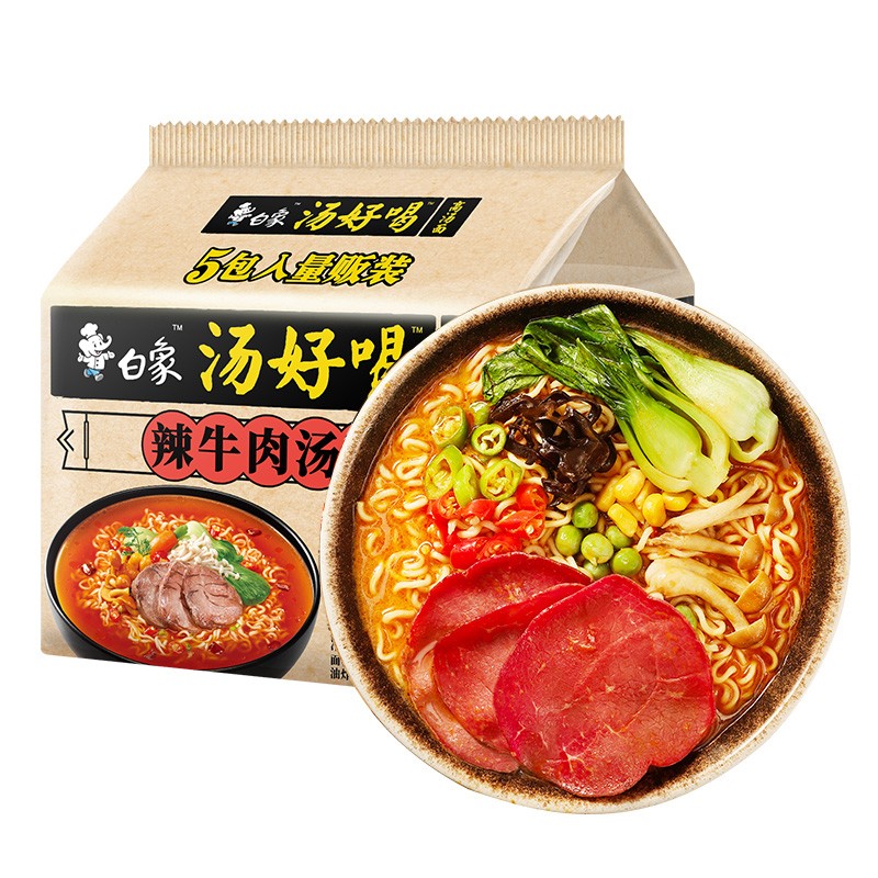 白象 辣牛肉汤面103.5g*5