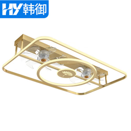 韩御 客厅方形吸顶吊扇灯