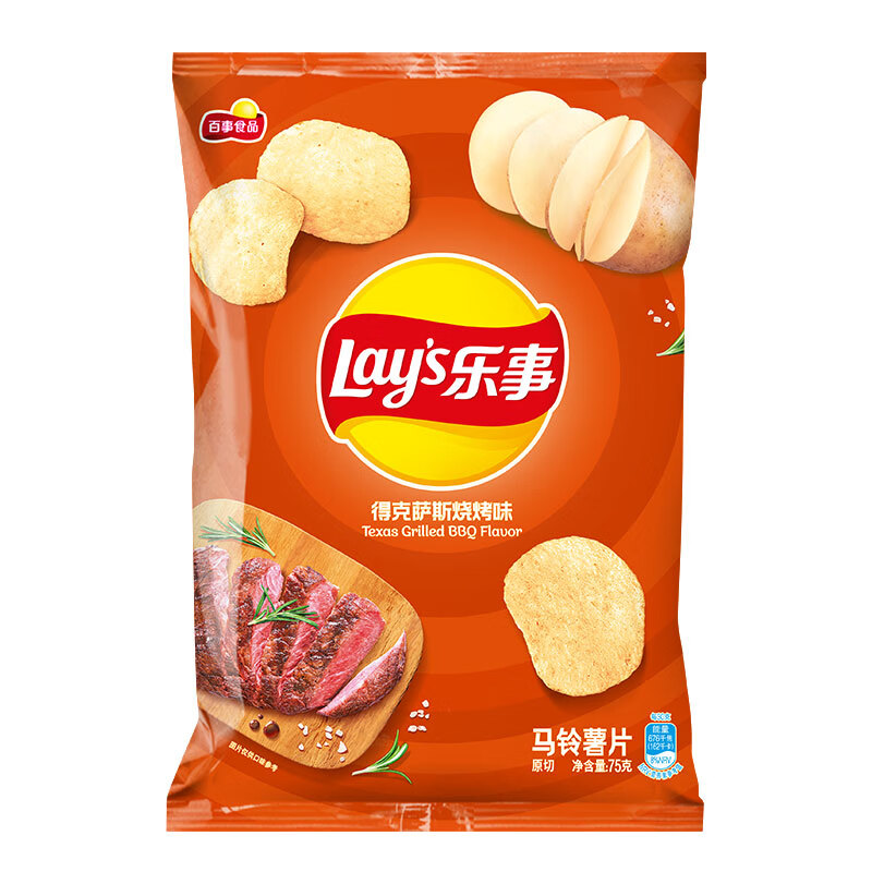 乐事 得克萨斯烧烤味薯片75g