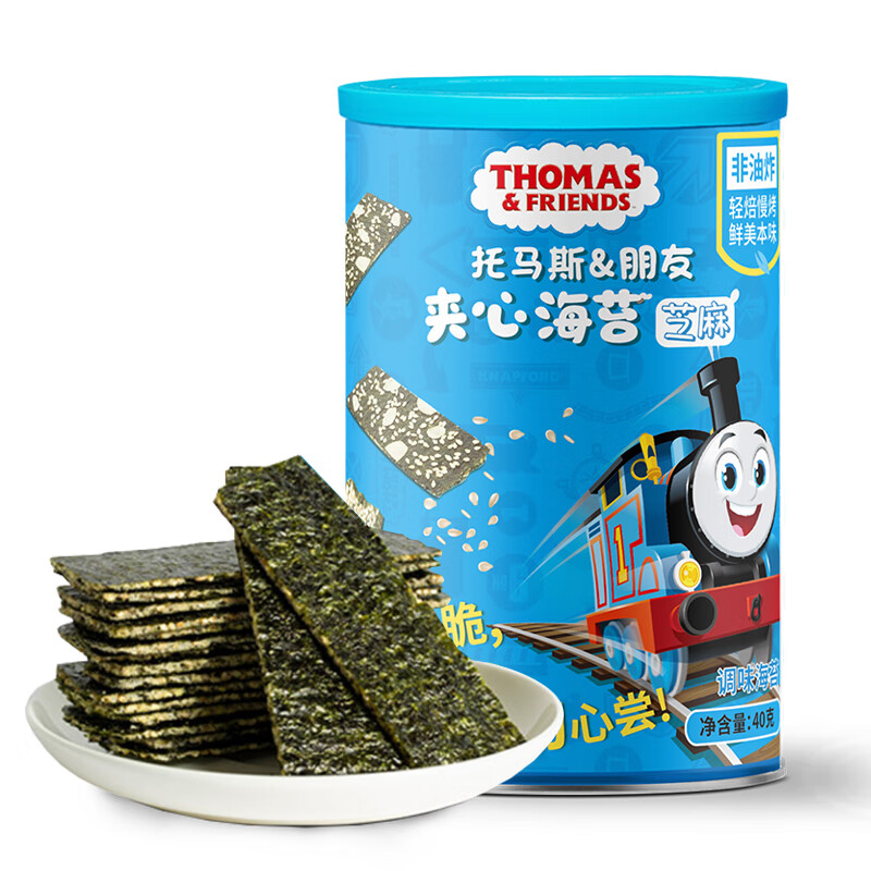 小火车 芝麻味海苔夹心脆40g