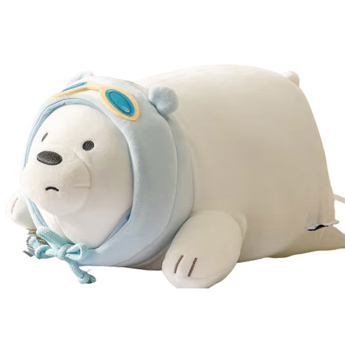 名创优品 白熊公仔抱枕