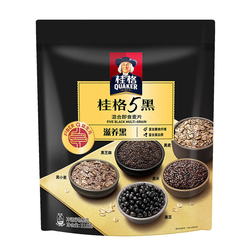 桂格 5黑混合即食燕麦片