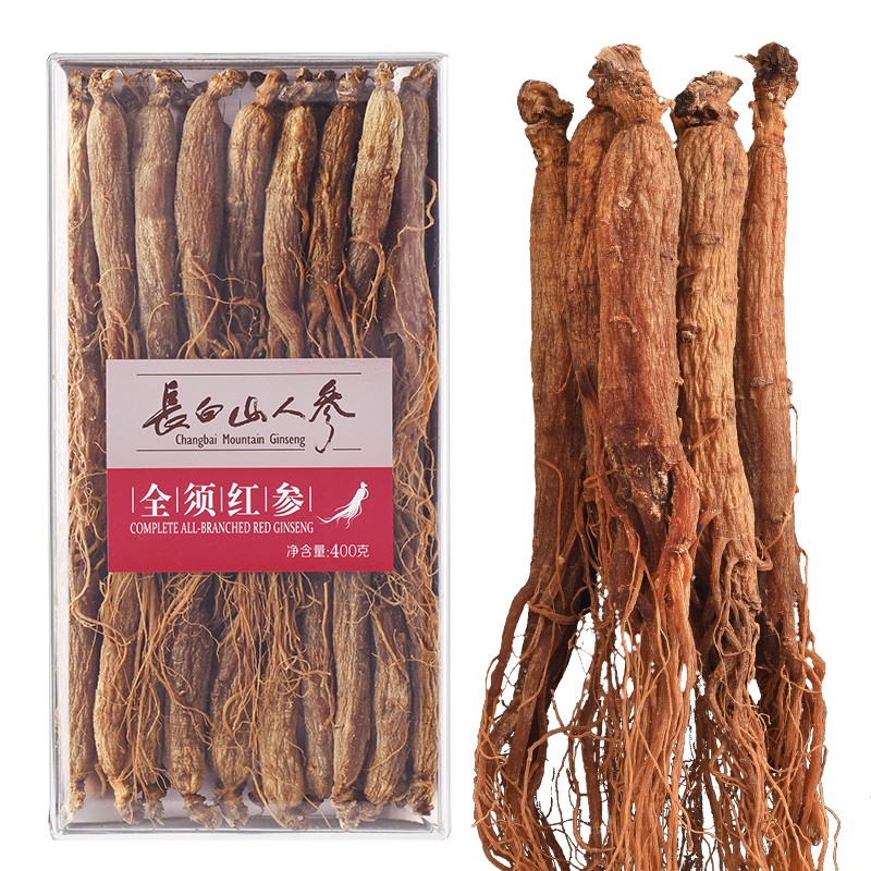 长白山人参 全须红参中根400g