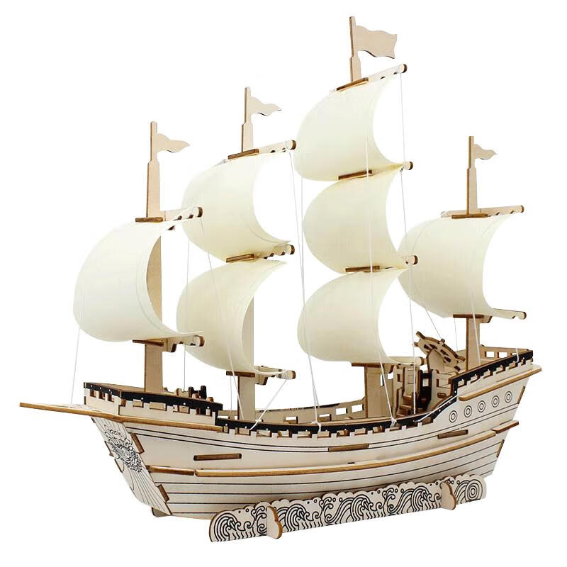 TaTanice 3D立体积木拼装帆船模型
