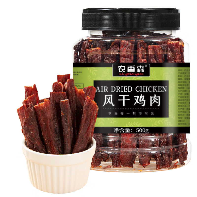 农香森 五香风干鸡胸肉干500g