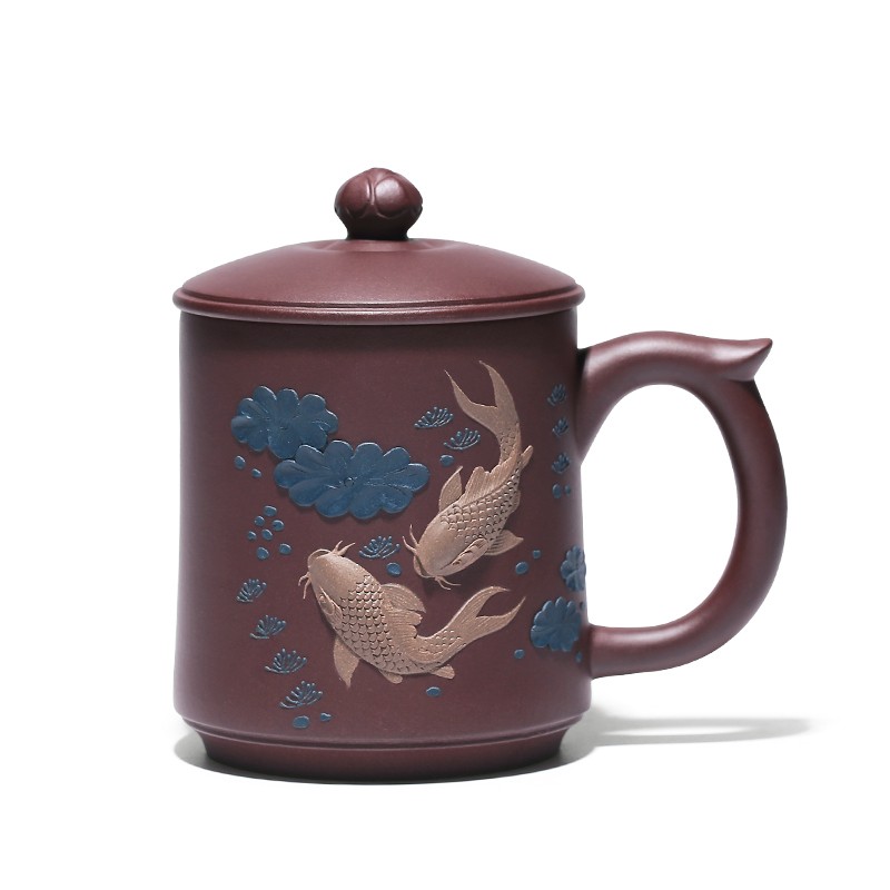 金镶玉 孙欢年年有余紫砂杯