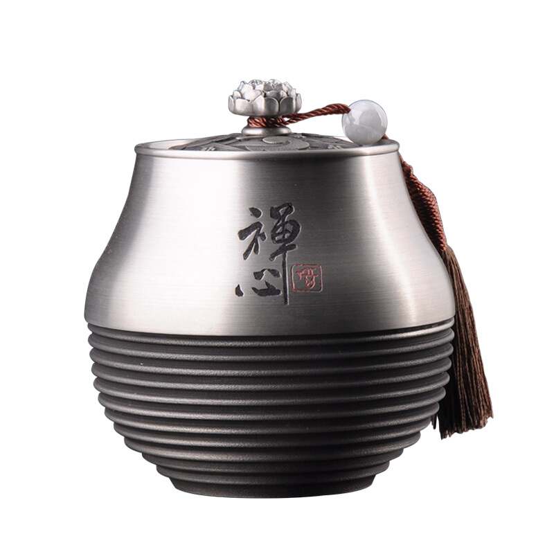 京峰阁 纯锡茶叶罐 禅心